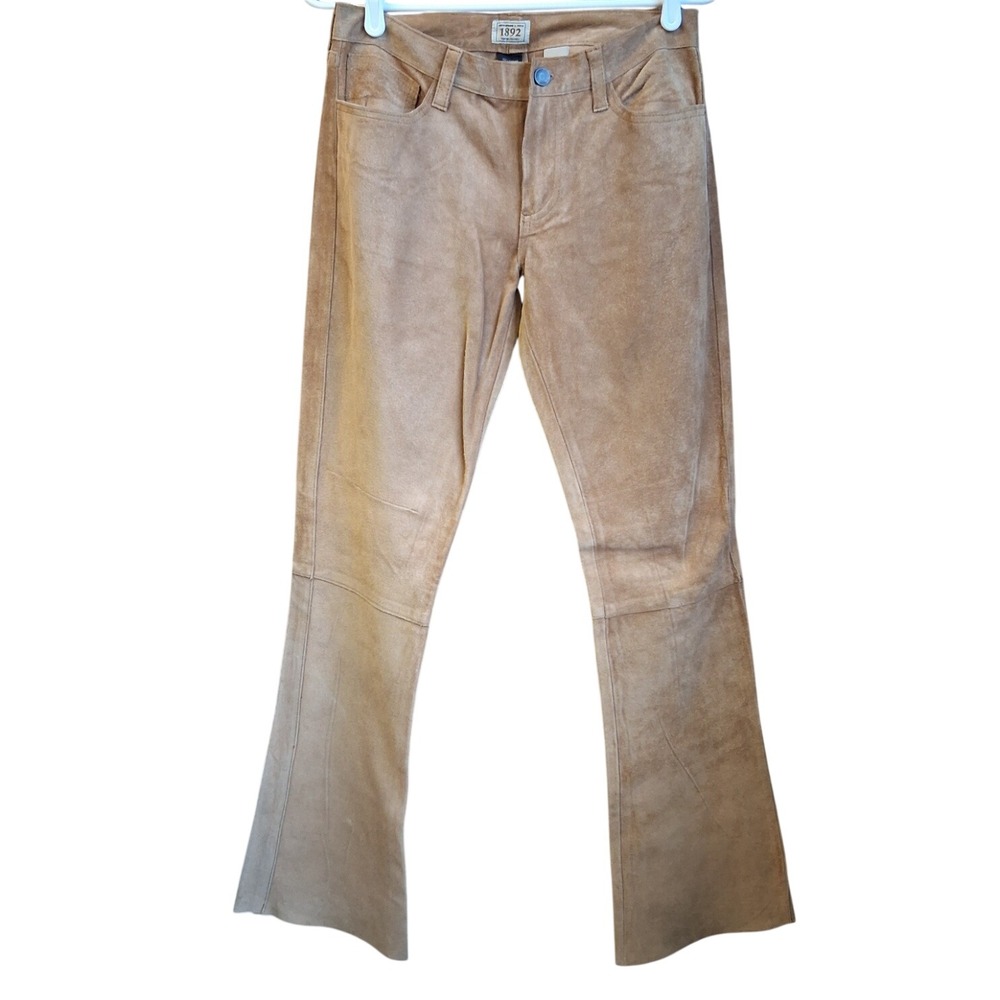 Y2K Abercrombie & Fitch 1892 Vintage Classics Tan 100% Suede Leather‎ Sz 0 Pants